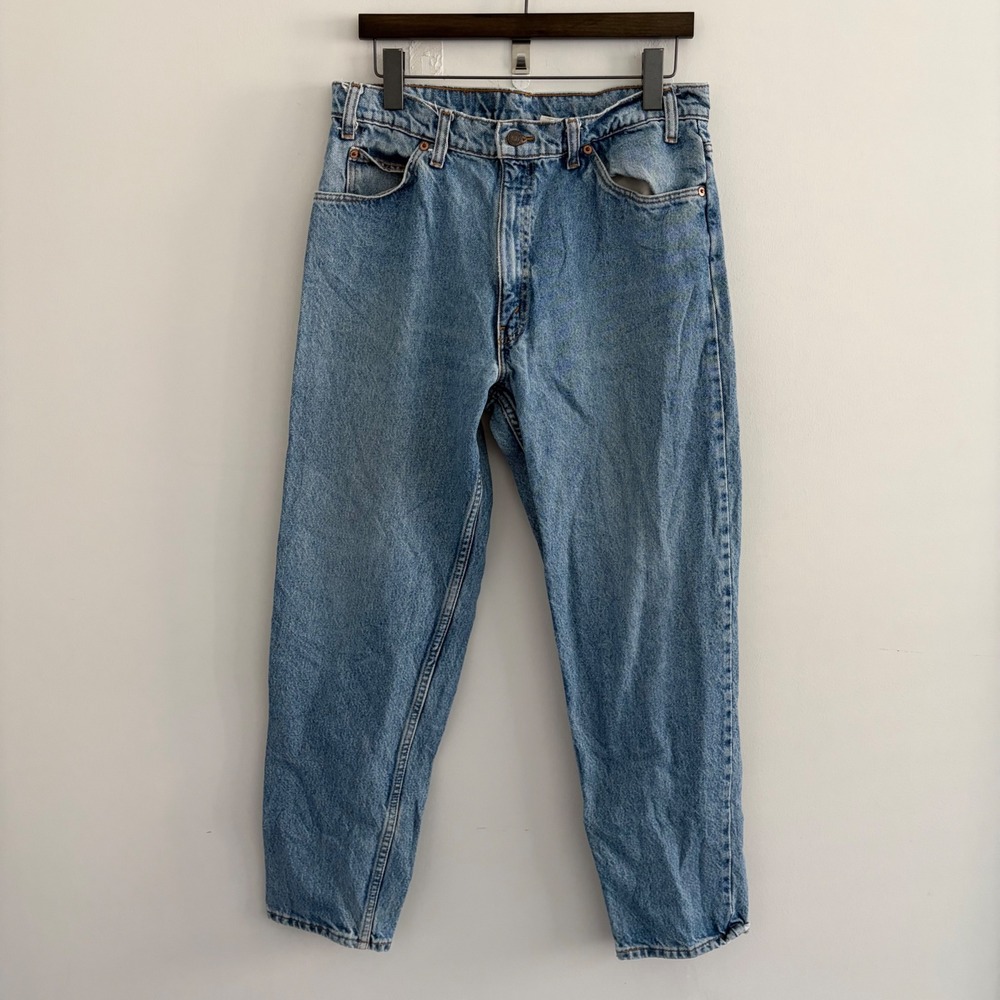 Vintage Levis 550 Orange Tab Relaxed Fit Tapered Leg Jeans Light Wash 34x30